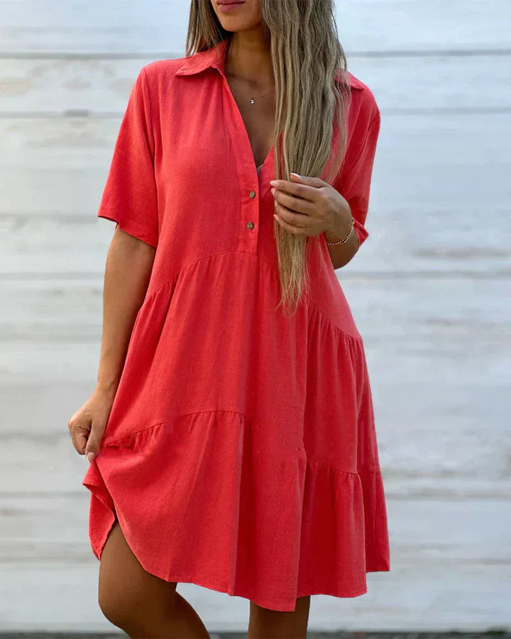 Levoire | Robe d'été à boutons Rouge