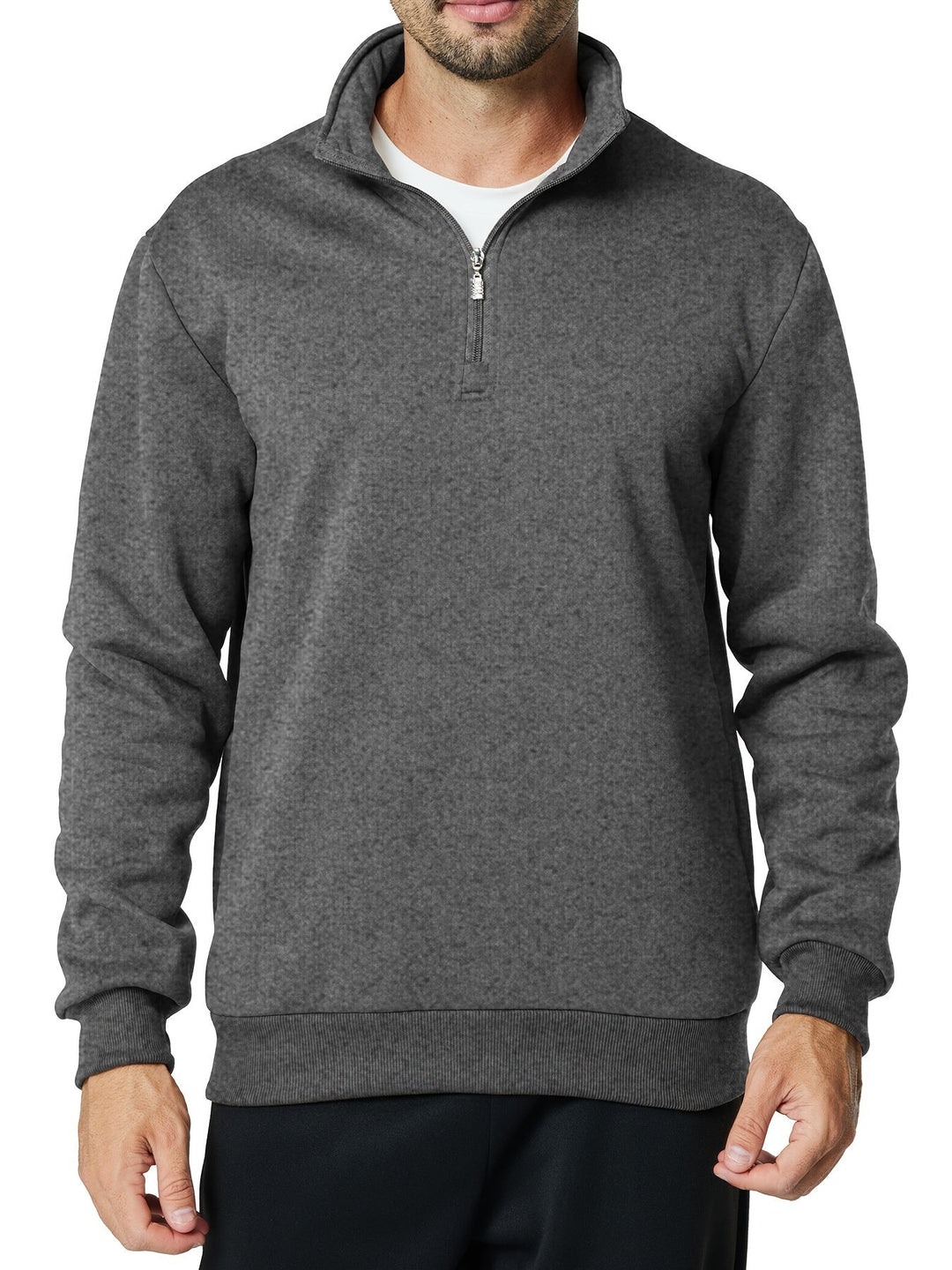 Levoire | Sweat-Shirt Décontracté Pour Hommes Avec Zip Et Poches Gris foncé