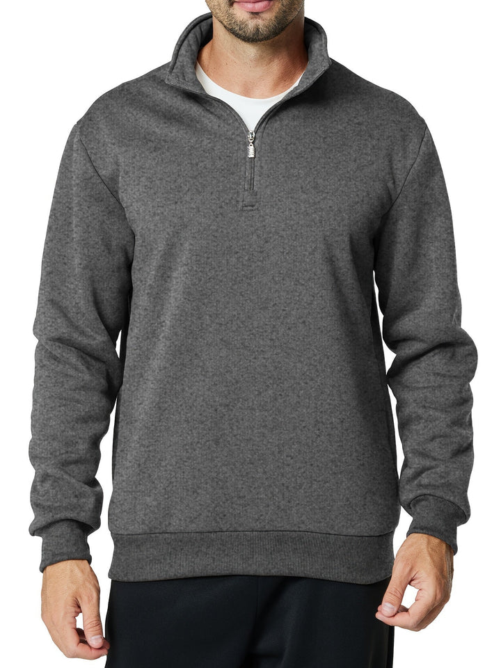 Levoire | Sweat-Shirt Décontracté Pour Hommes Avec Zip Et Poches Gris foncé
