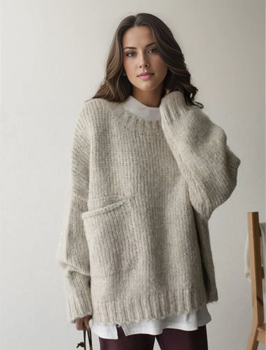 Levoire | Pull surdimensionné couleur ivoire avec poche