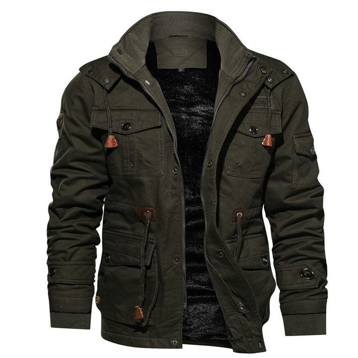 Levoire | Style Militaire Manteau Doublé Vert kaki (Seulement 8 unités restantes)