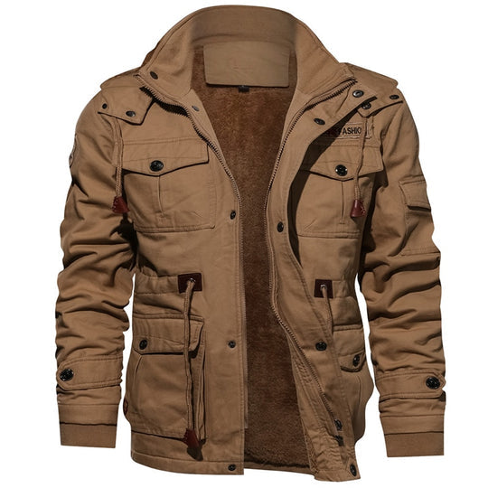 Levoire | Style Militaire Manteau Doublé Braun