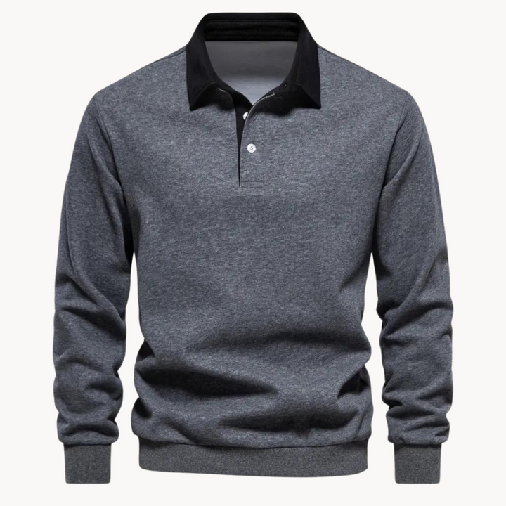 Levoire | Pull Polo Décontracté En Tricot Gris