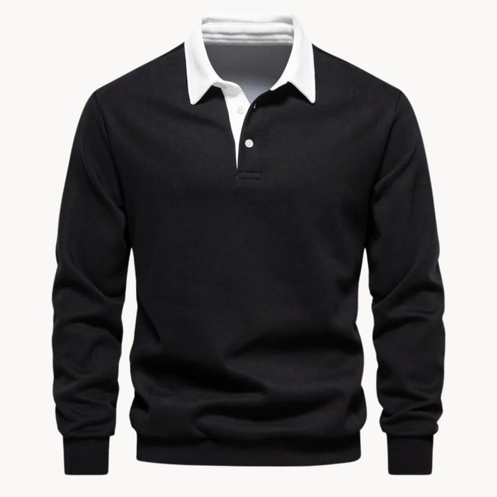 Levoire | Pull Polo Décontracté En Tricot Noir