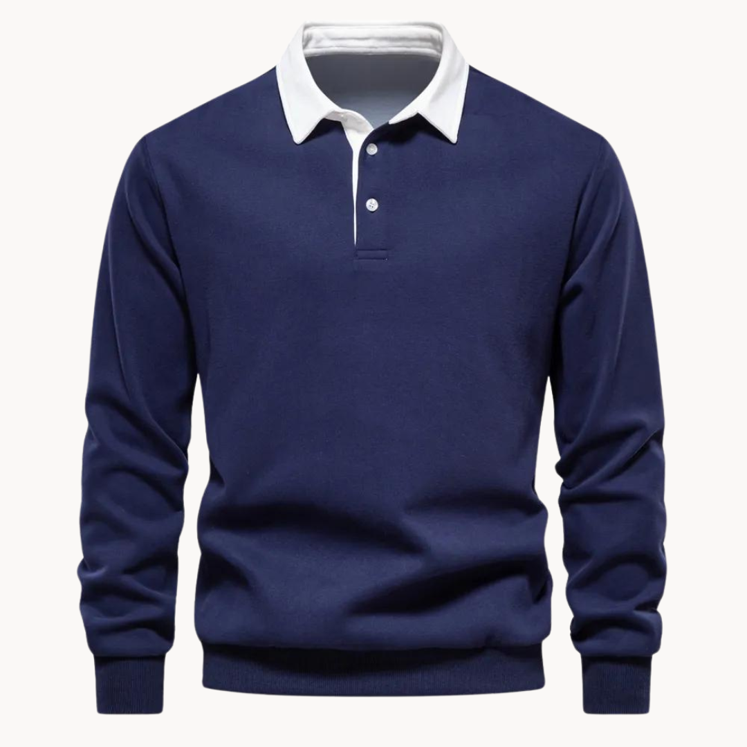 Levoire | Pull Polo Décontracté En Tricot Bleu marine