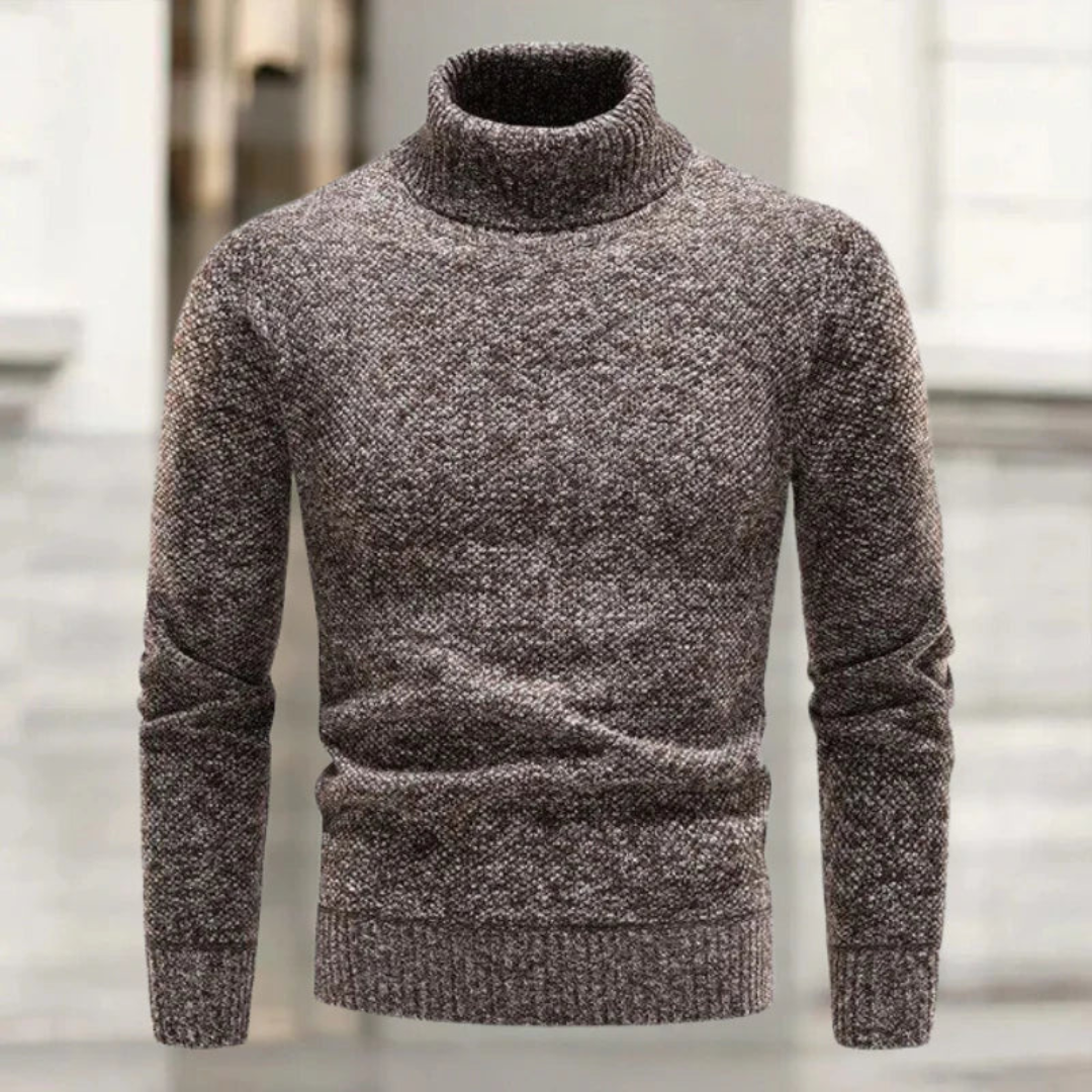 Levoire | Pull En Tricot Élégant Avec Col Roulé Café