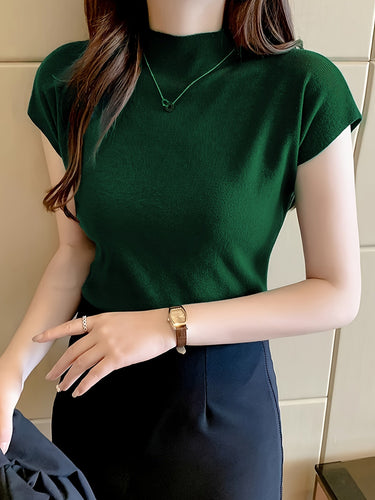 Levoire | Chemise À Manches Courtes À Col Haut Pour Femmes Liana