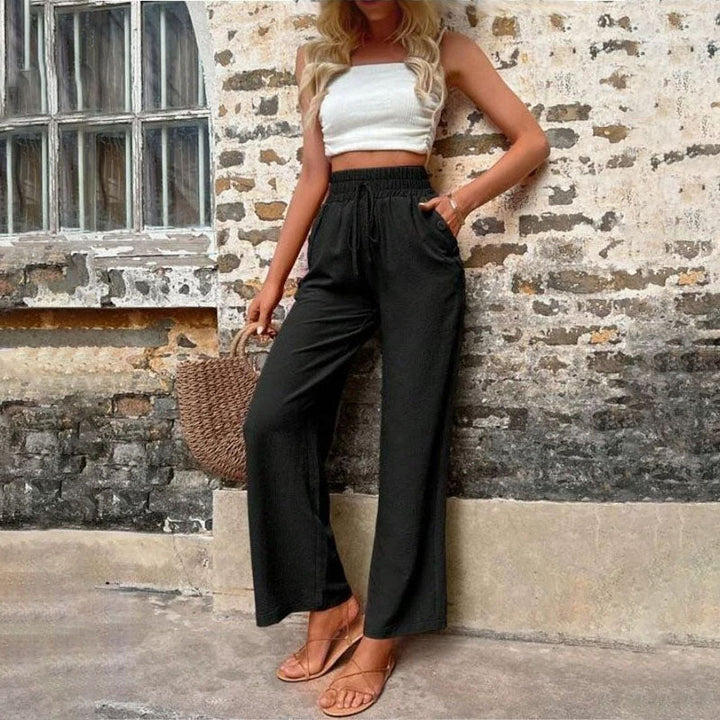 Levoire | Pantalons D'Été Colorés Légers Pour Femmes Avec Jambes Larges Noir