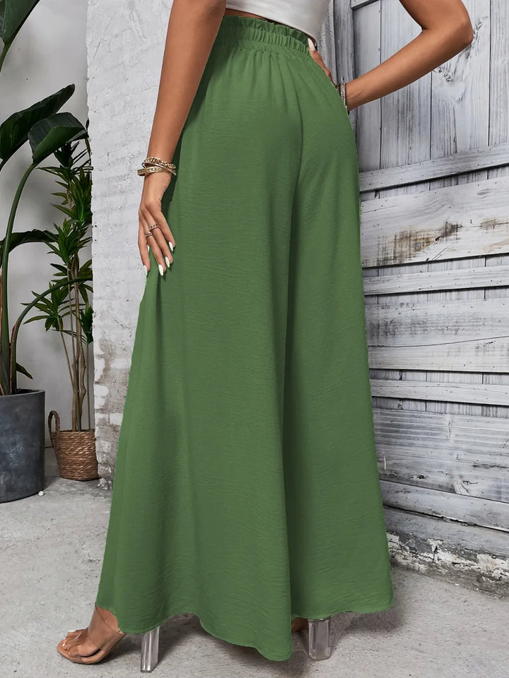 Levoire | Honey Tied Pantalon Large Taille Haute Matcha Vert