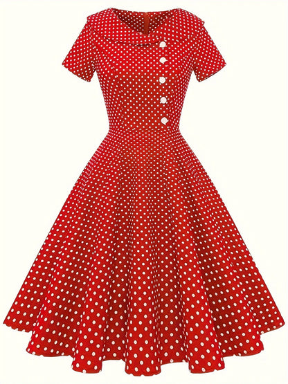 Levoire | Robe midi à pois pour femme Rouge