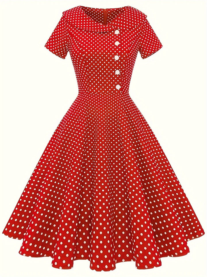 Levoire | Robe midi à pois pour femme Rouge