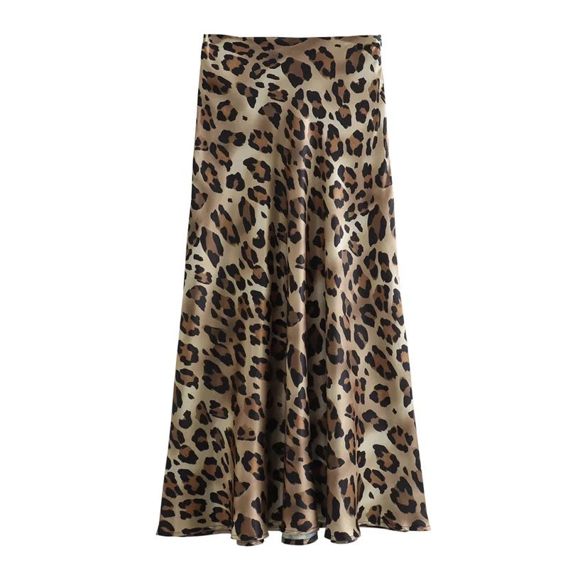 Levoire | Jupe En Satin À Motif Léopard