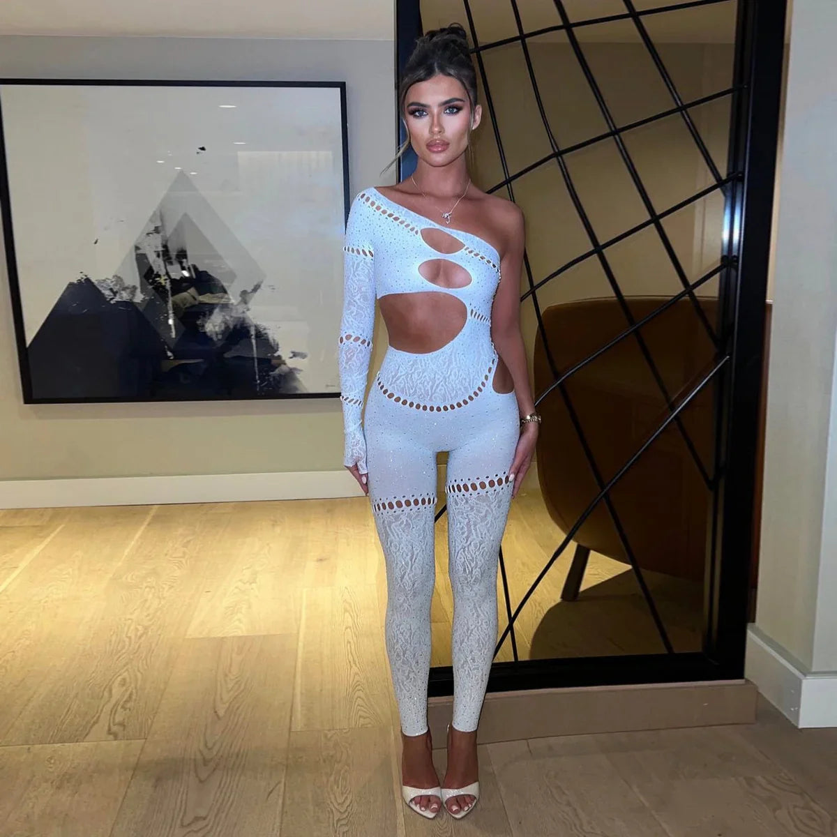 Levoire | Fille Jumpsuit Orné De Strass Blanc cristallin