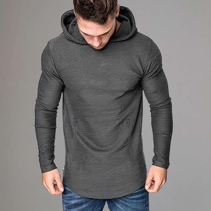 Levoire | Sweatshirt De Sport Pour Hommes Avec Capuche Gris