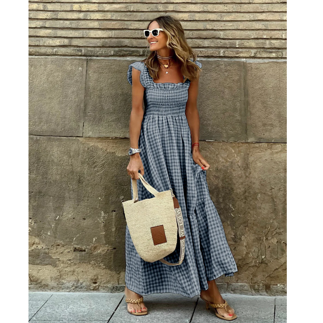 Levoire | Robe Maxi Avec Volants Pour Femmes Gris