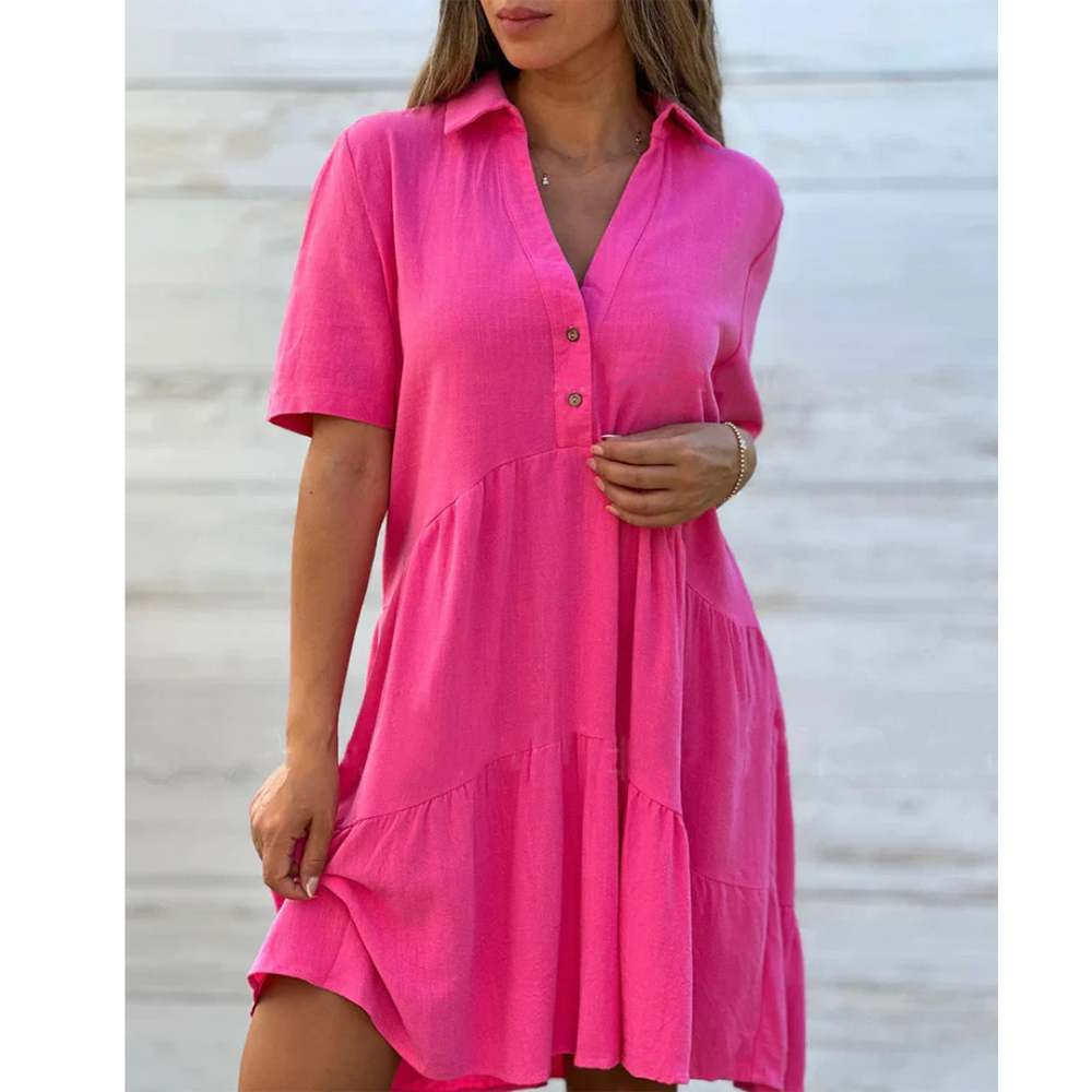Levoire | Robe Mini Avec Smocks Pour Femmes Rose