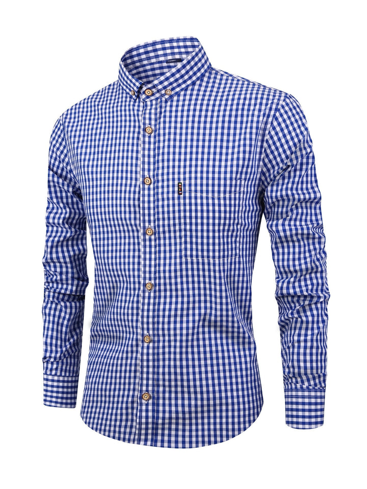 Levoire | Chemise À Carreaux Élégante Pour Hommes Kanavalla Bleu marine carré
