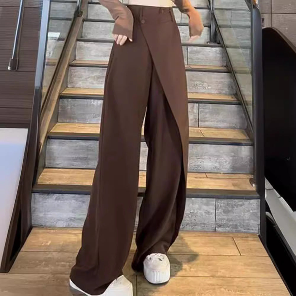 Levoire | Pantalons Baggy Asymétriques Café
