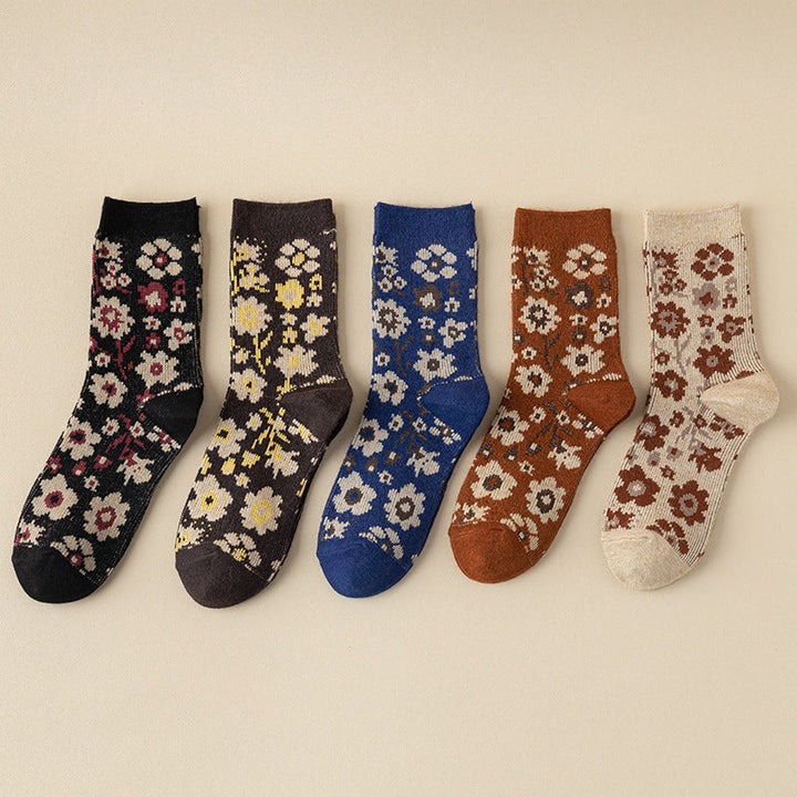 Levoire | De 5 Paires De Chaussettes Vintage À Fleurs Multicolore