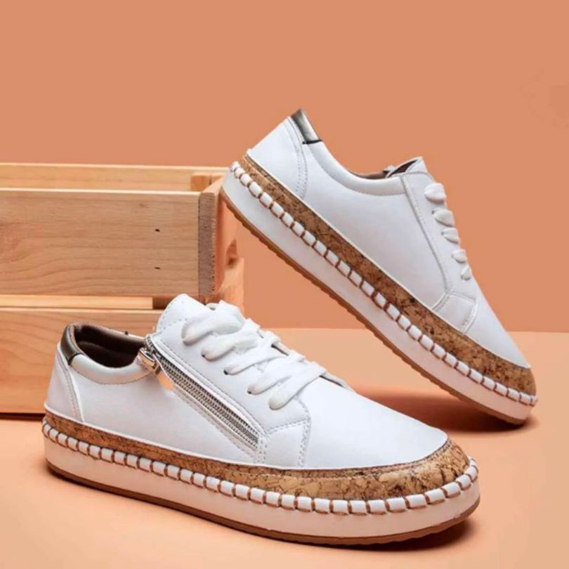 Levoire | Chaussures orthopédiques à fleurs Blanche