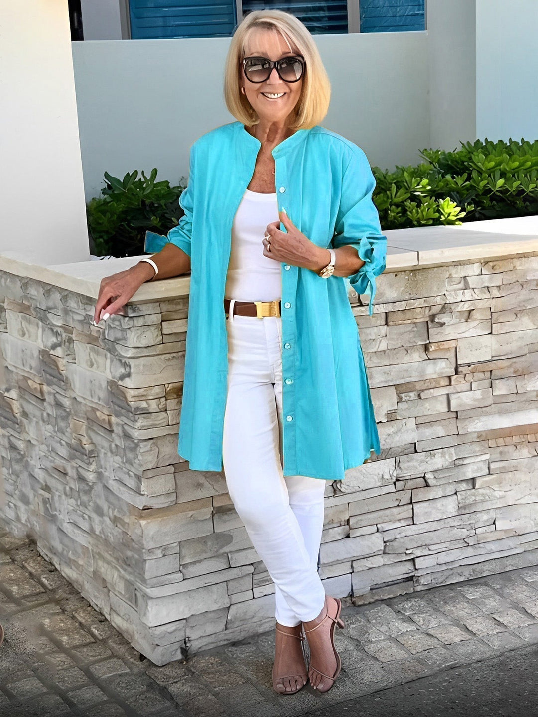 Levoire | Manteau long en coton Bleu ciel