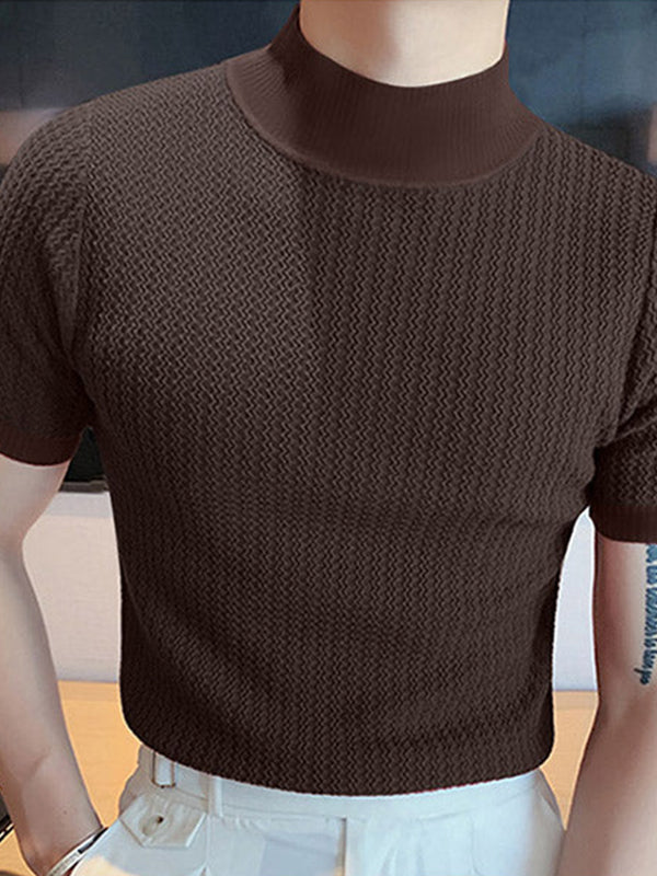 Levoire | T-Shirt Col Haut Manches Courtes Braun