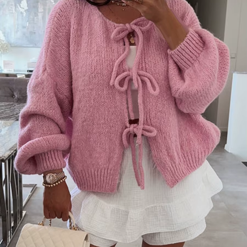 Levoire | Gilet En Tricot Douillet Avec Devant À Nœud Ludique