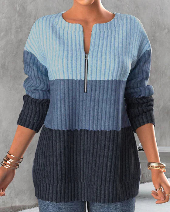 Levoire | Pull Sexy Avec Fermeture Éclair Bleu