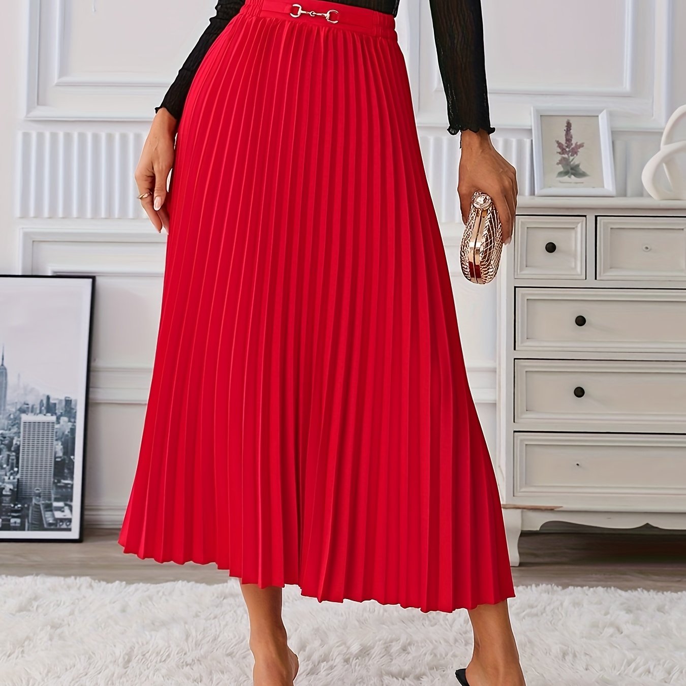 Levoire | Jupe Haute Taille Durable Avec Détails En Chaîne