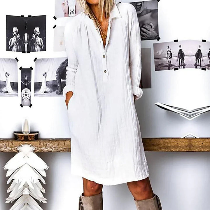 Levoire | Robe Chemisier À Manches Longues Blanc