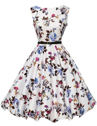 Robe swing pour femmes avec des motifs floraux et une jupe évasée Levoire