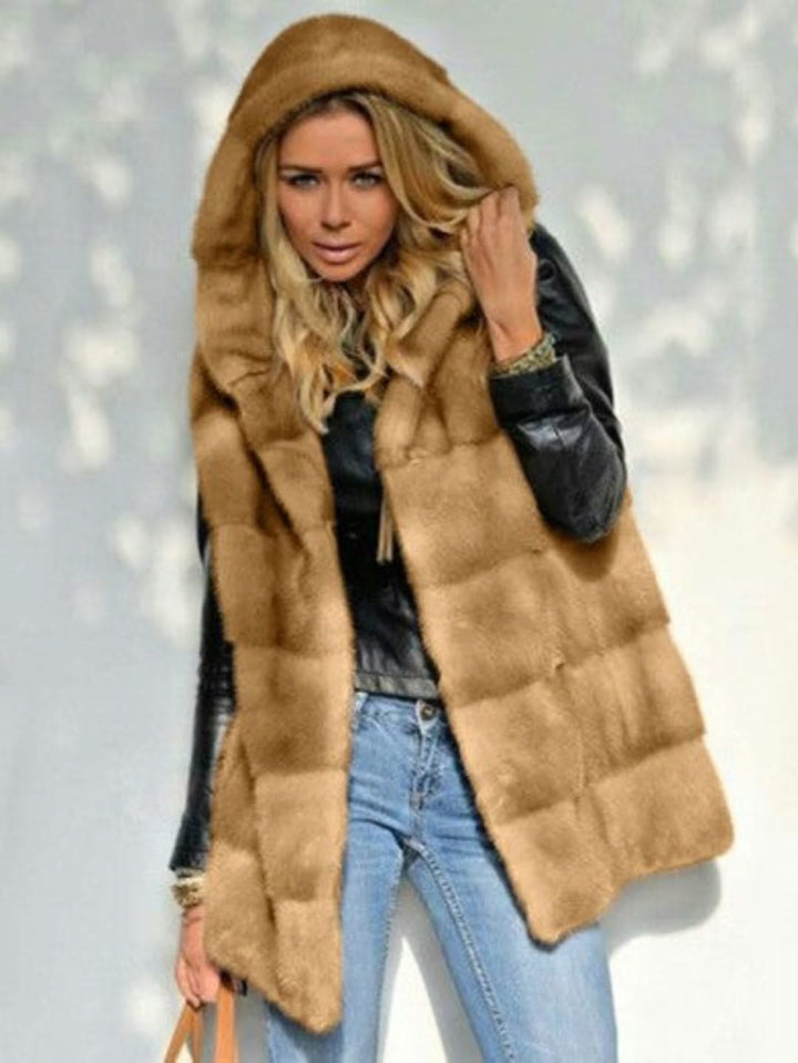 Levoire | Long Faux Fur Hoodie For Women