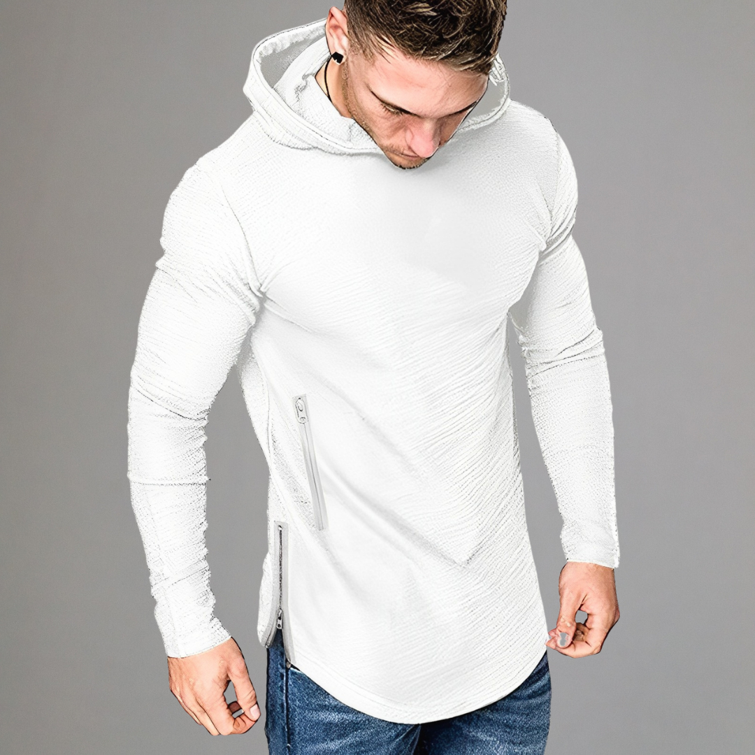 Levoire | Sweatshirt De Sport Pour Hommes Avec Capuche Blanc