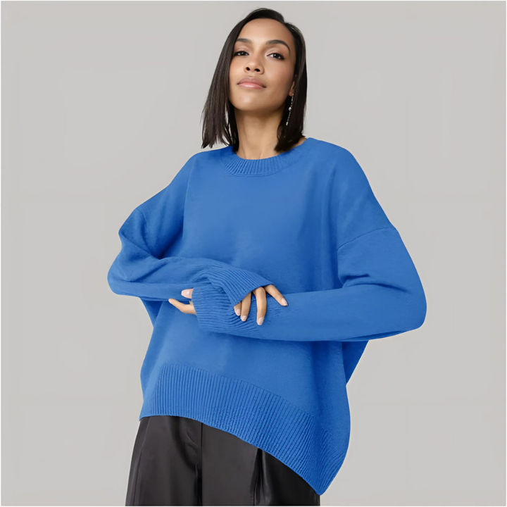 Levoire | Pull En Tricot Surdimensionné Élégant Pour Femmes Bleu Taille unique