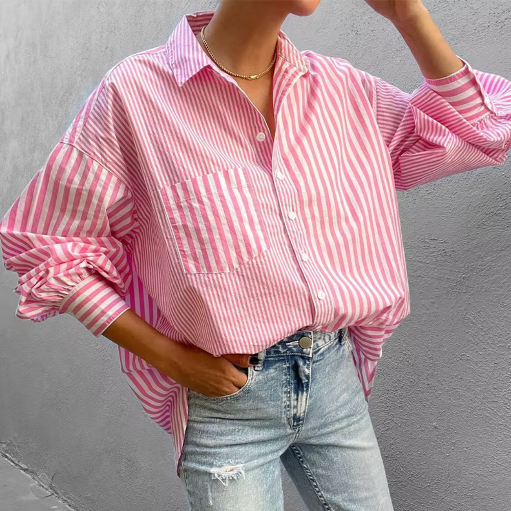 Levoire | Taille Plus Grande Chemise Au Printemps Rosa