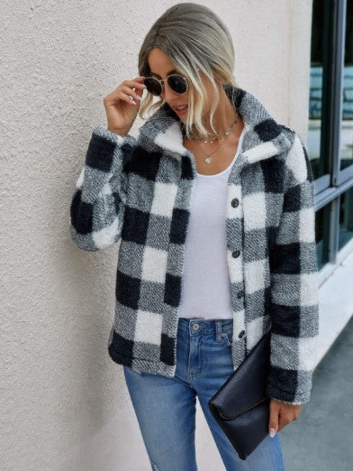 Levoire | Flanel À Motifs Avec Poches Pour Affronter Le Froid Blanc Noir