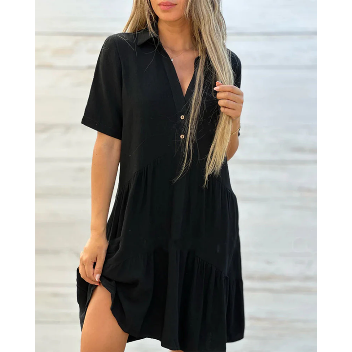 Levoire | Robe Mini Avec Smocks Pour Femmes Noir
