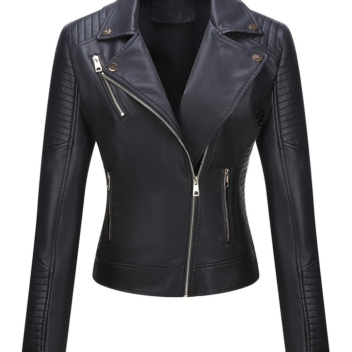 Levoire | Élégante Veste De Moto En Cuir Synthétique Avec Col Zippé