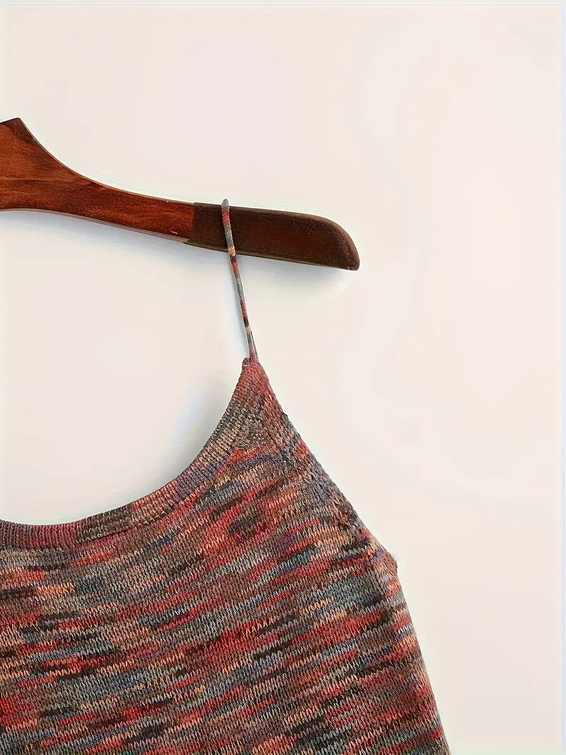 Levoire | Haut Élégant En Tricot Dos Nu Avec Bretelles Spaghetti
