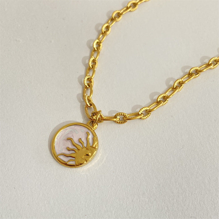 Levoire | Pendentif Soleil Et Lune En Acier Titan Soleil Une taille