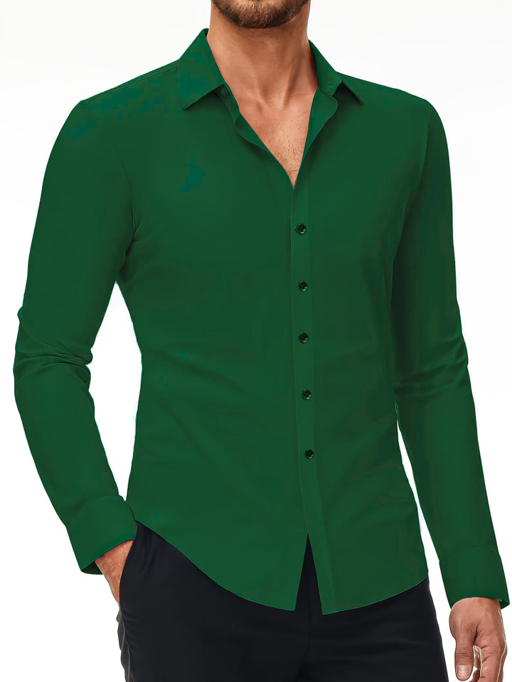 Levoire | Slim Fit Chemise En Coton Stretch Verdure verte