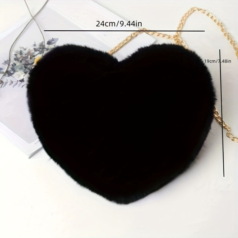 Levoire | Belle Sac En Peluche En Forme De Cœur Noir