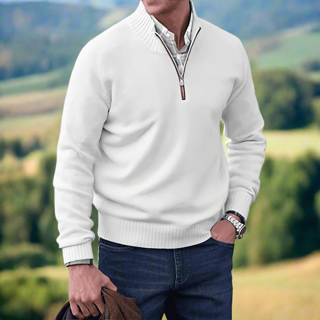 Levoire | Mitten En Tricot Zippé Avec Sensation De Cachemire Blanc