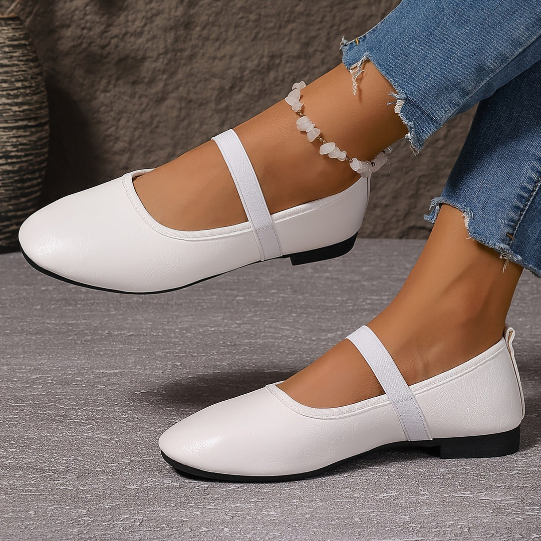 Levoire | Élégantes Ballerines Mary Jane Blanches Blanc