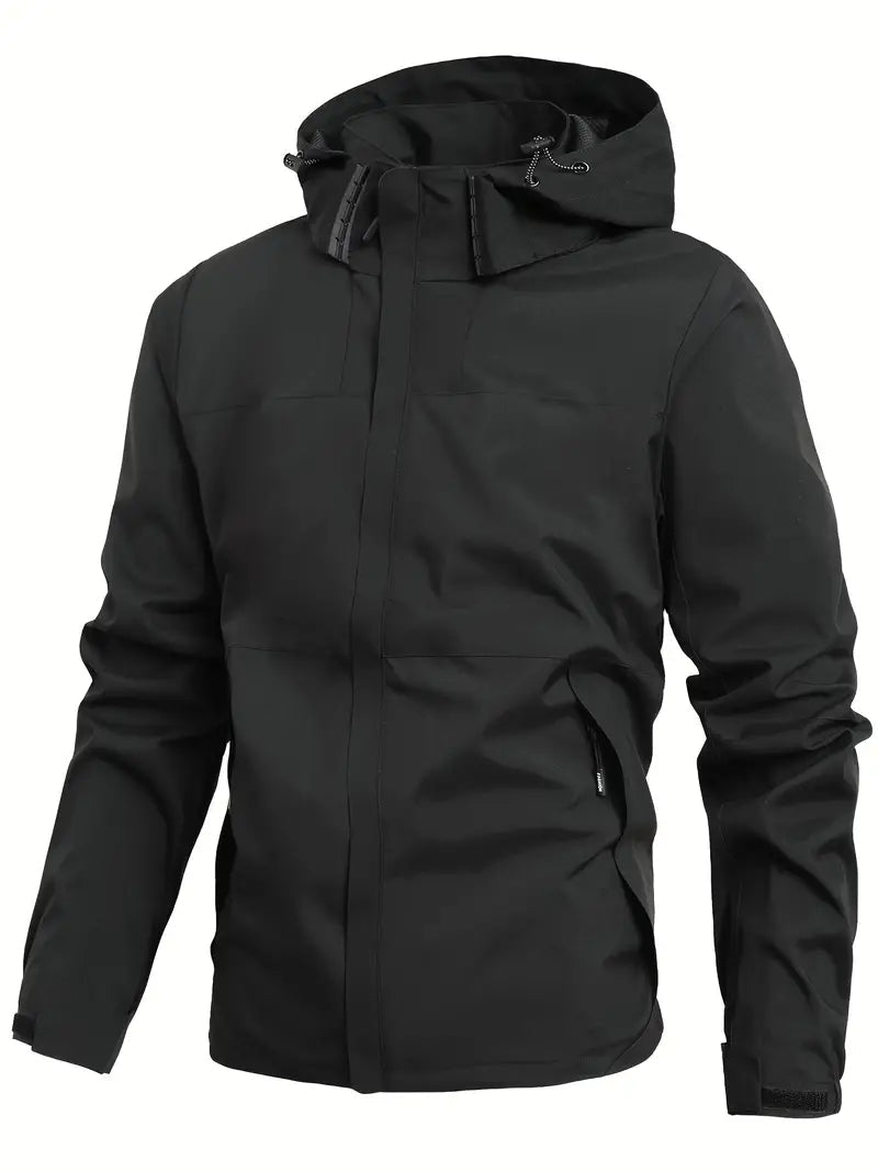 Levoire | Veste Imperméable Avec Capuche, À Manches Longues Et Zip Noir