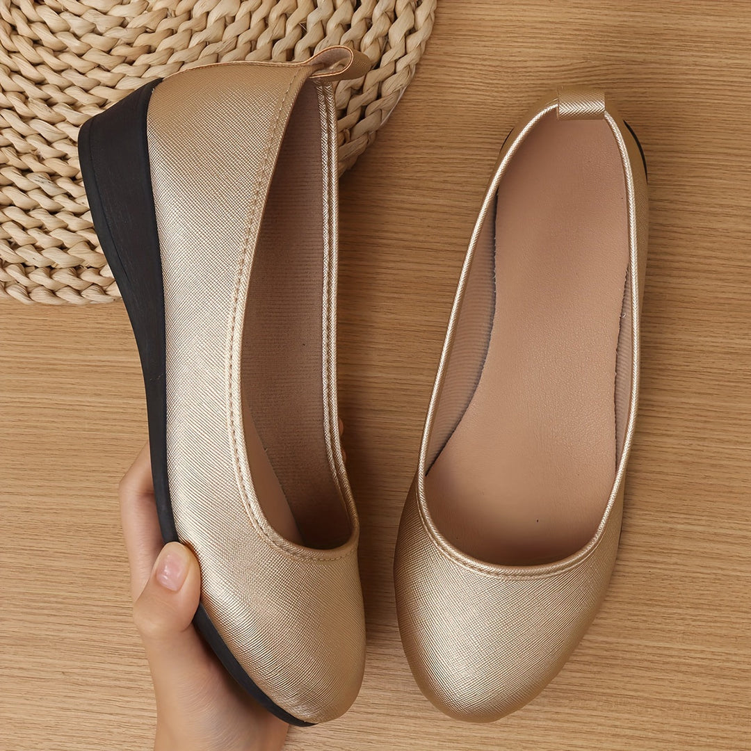 Levoire | Classiques Ballerines Blanches Avec Motif Croisé Doré doré