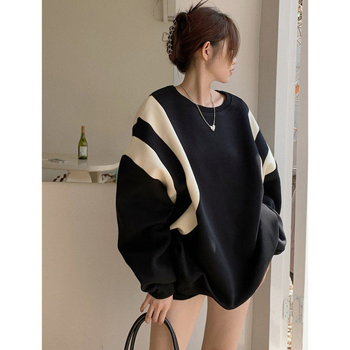 Levoire | Pull Femme Avec Contraste De Couleur Noir 1