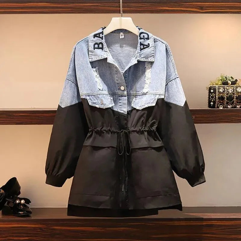 Levoire | Veste en patchwork en denim Noir