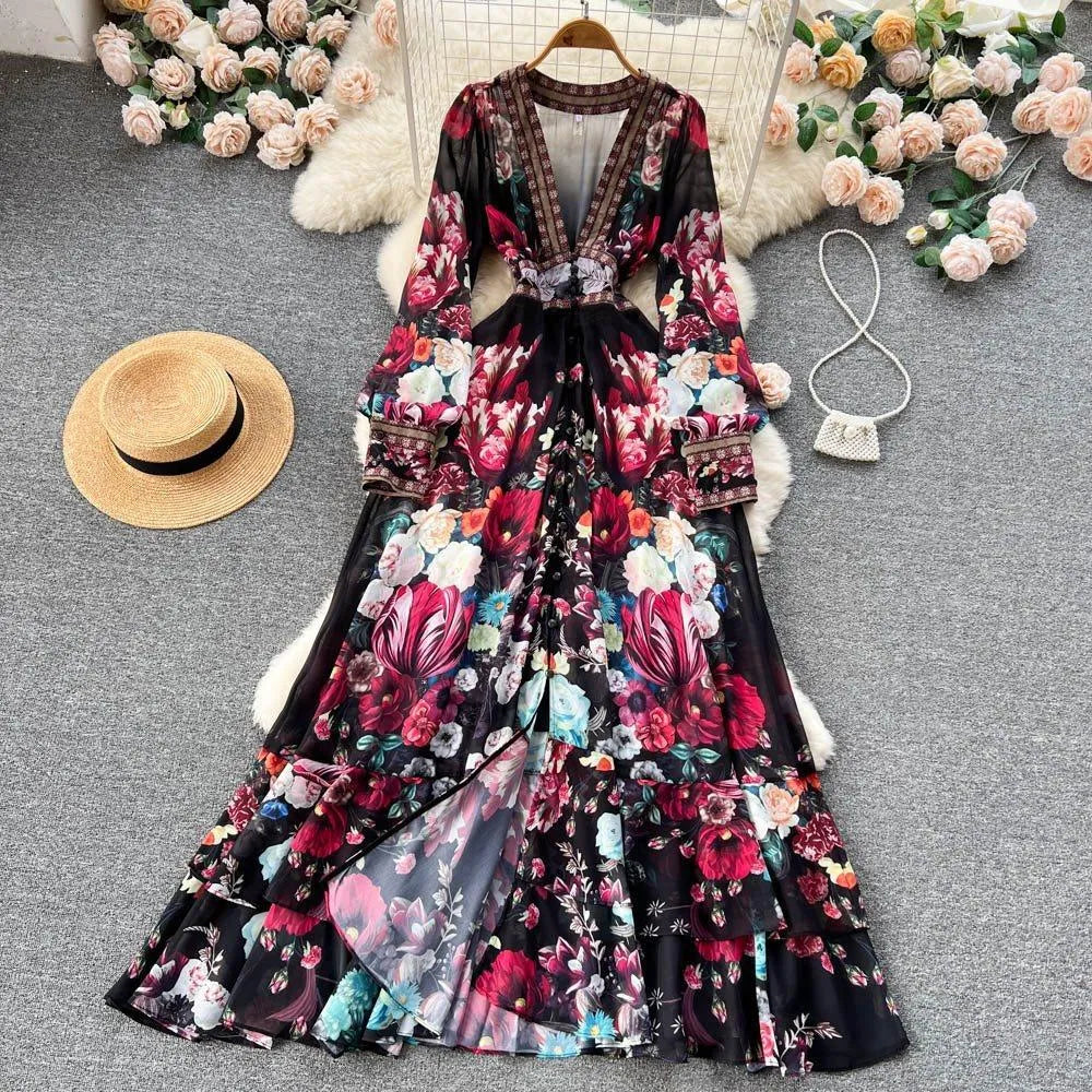 Levoire | Chiffon robe à ligne A Noir