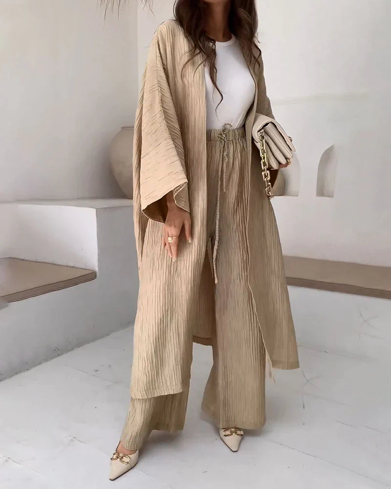 Levoire | Ensemble élégant de cardigan en laine et pantalon